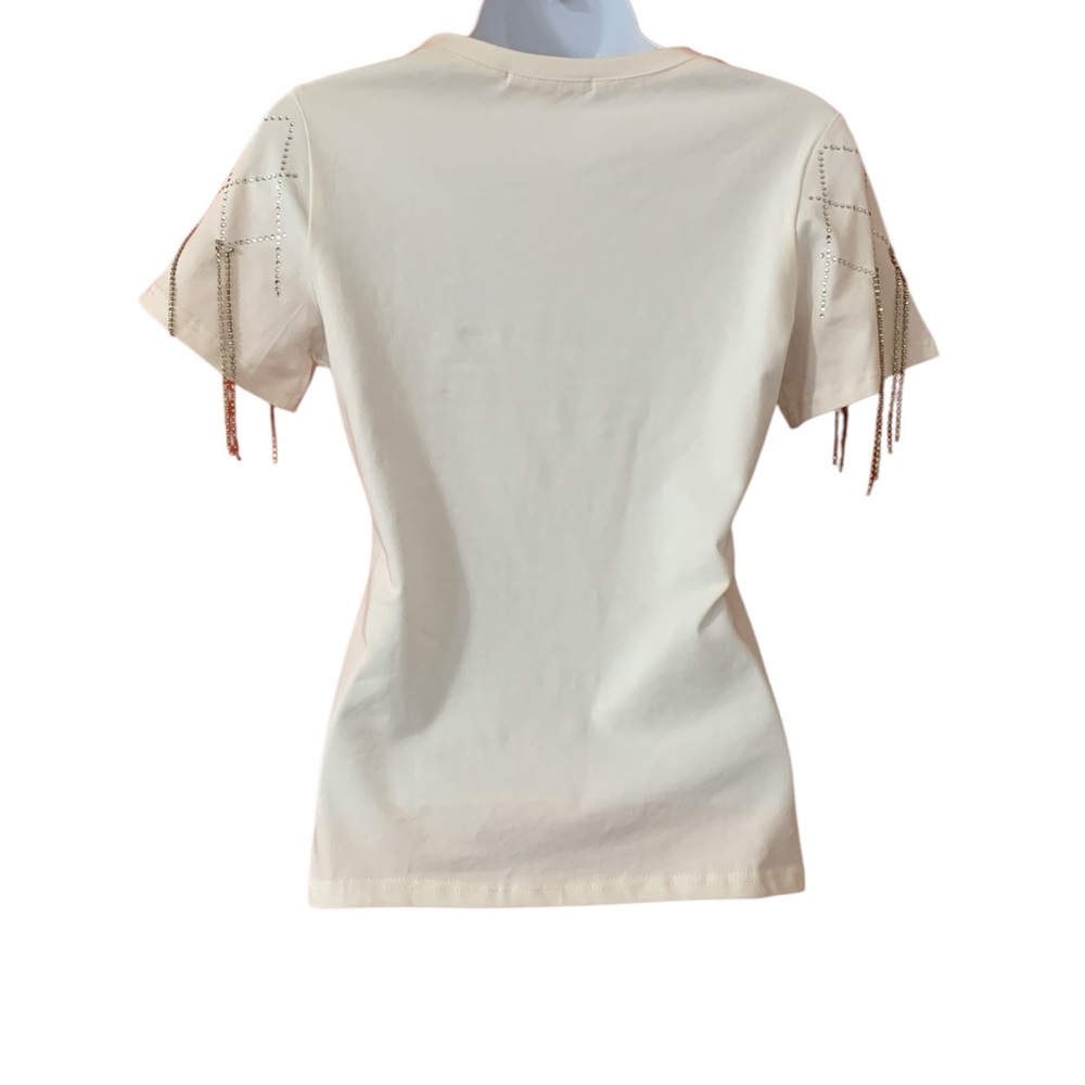 Elegant White  Short Sleeve Tee Women S - Picture 2 of 6